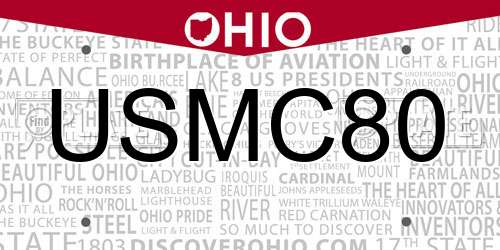 USMC80 Ohio License Plate