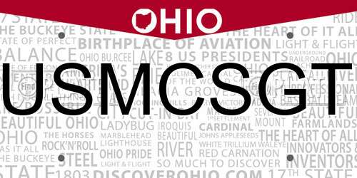 USMCSGT Ohio License Plate