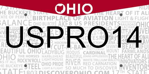USPRO14 Ohio License Plate