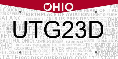 UTG23D Ohio License Plate