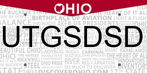 UTGSDSD Ohio License Plate