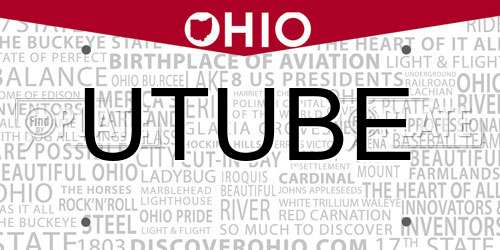 UTUBE Ohio License Plate