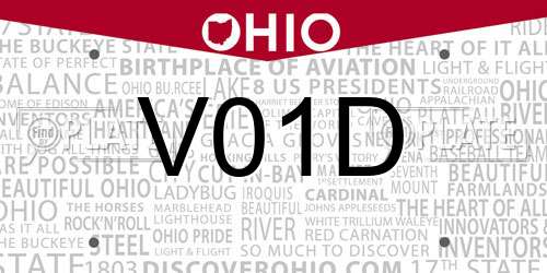 V01D Ohio License Plate