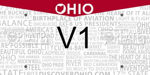 V1 Ohio License Plate