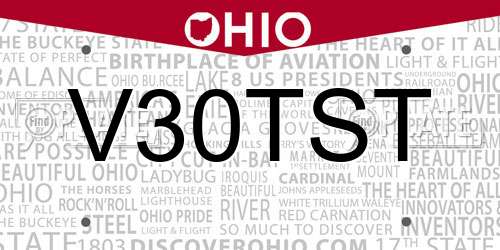 V30TST Ohio License Plate
