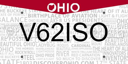 V62ISO Ohio License Plate