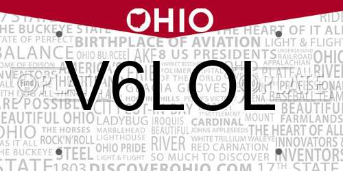 V6LOL Ohio License Plate