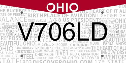 V706LD Ohio License Plate