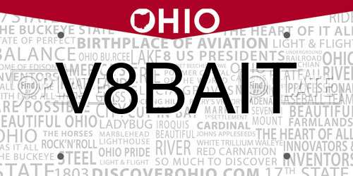 V8BAIT Ohio License Plate
