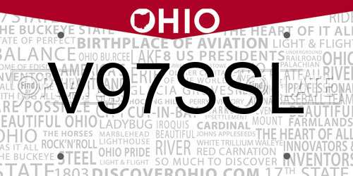 V97SSL Ohio License Plate