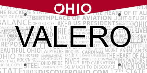 VALERO Ohio License Plate