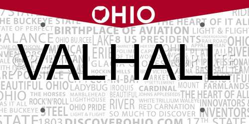 VALHALL Ohio License Plate