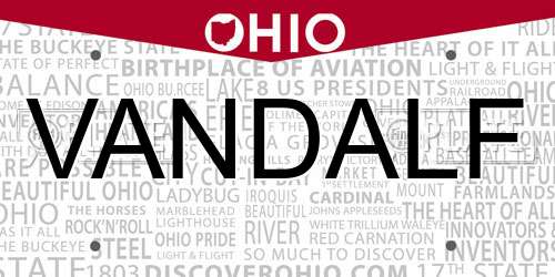 VANDALF Ohio License Plate
