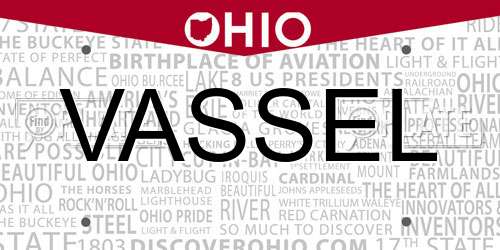 VASSEL Ohio License Plate