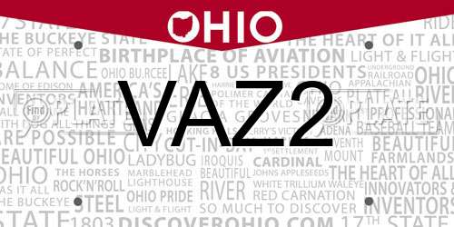 VAZ2 Ohio License Plate