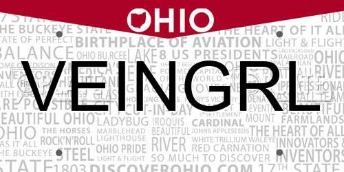 VEINGRL Ohio License Plate