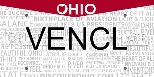 VENCL Ohio License Plate