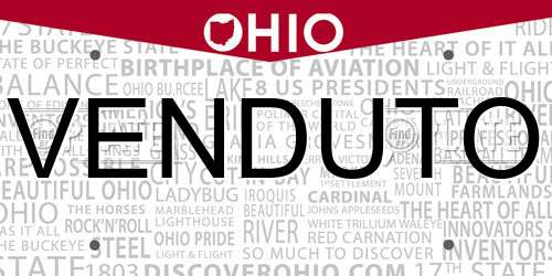 VENDUTO Ohio License Plate