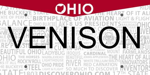 VENISON Ohio License Plate