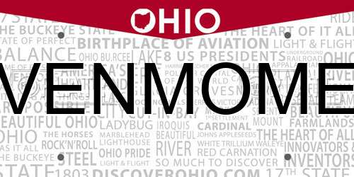 VENMOME Ohio License Plate