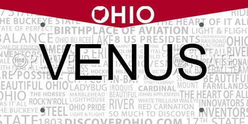 VENUS Ohio License Plate