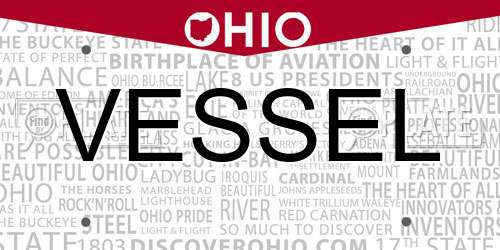 VESSEL Ohio License Plate