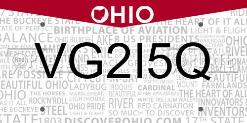 VG2I5Q Ohio License Plate