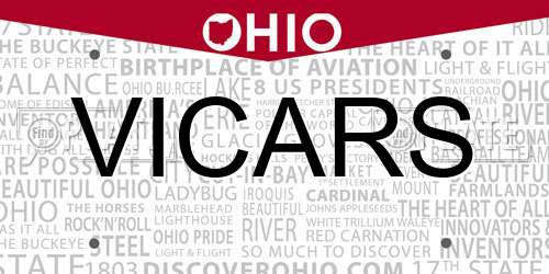 VICARS Ohio License Plate