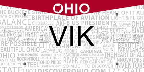 VIK Ohio License Plate