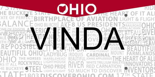 VINDA Ohio License Plate