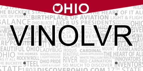 VINOLVR Ohio License Plate