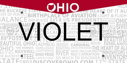 VIOLET Ohio License Plate