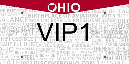 VIP1 Ohio License Plate