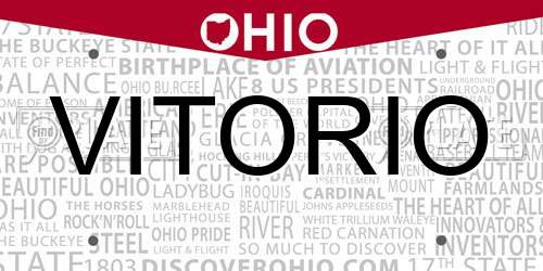 VITORIO Ohio License Plate