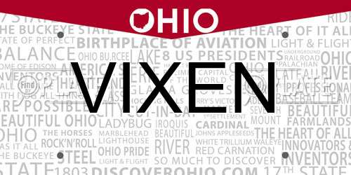 VIXEN Ohio License Plate
