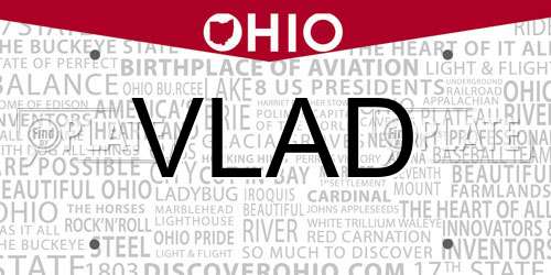 VLAD Ohio License Plate
