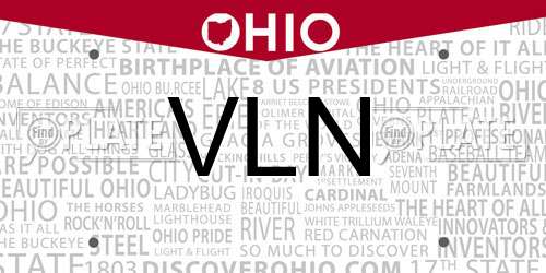 VLN Ohio License Plate