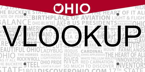VLOOKUP Ohio License Plate