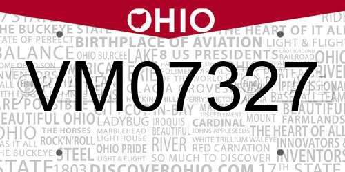 VM07327 Ohio License Plate