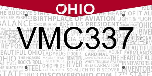 VMC337 Ohio License Plate