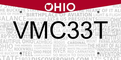 VMC33T Ohio License Plate