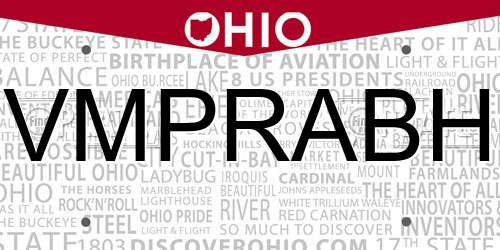 VMPRABH Ohio License Plate