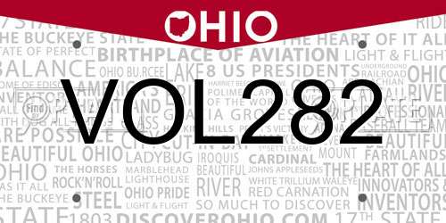 VOL282 Ohio License Plate