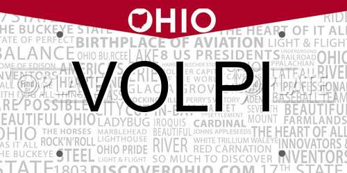 VOLPI Ohio License Plate
