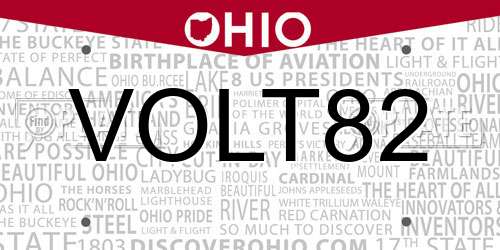 VOLT82 Ohio License Plate