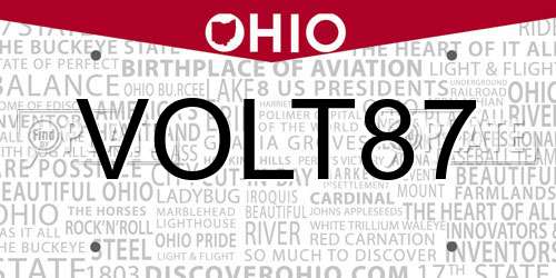 VOLT87 Ohio License Plate