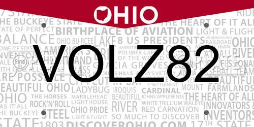 VOLZ82 Ohio License Plate