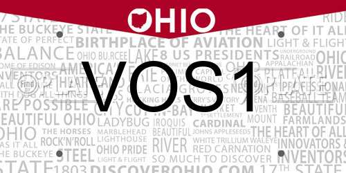 VOS1 Ohio License Plate