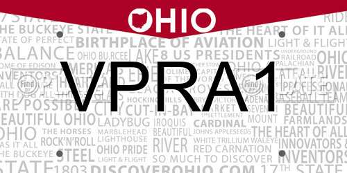 VPRA1 Ohio License Plate