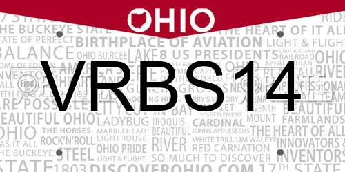 VRBS14 Ohio License Plate